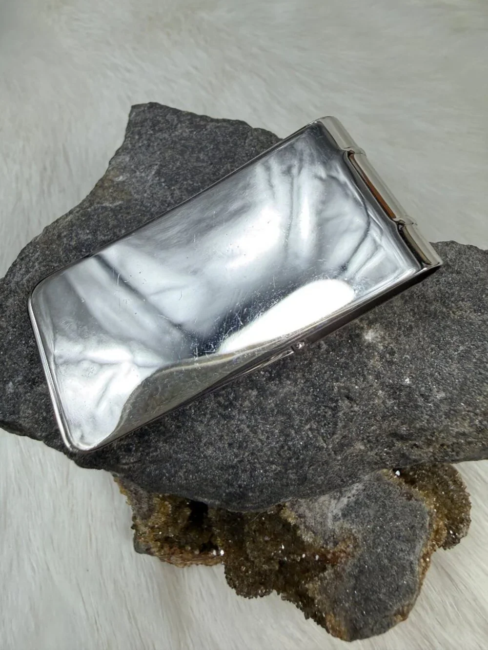 Vintage Hadley Hinged Money Clip Silver Tone 2